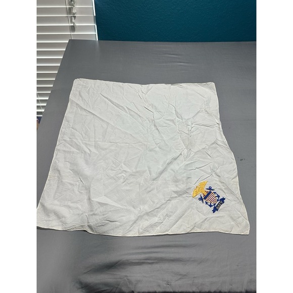 Accessories - VTG US Navy Embroidered Crest Handkerchief